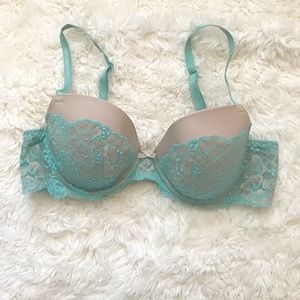 Victoria’s Secret Dream Angles Teal Blue Lace Bra